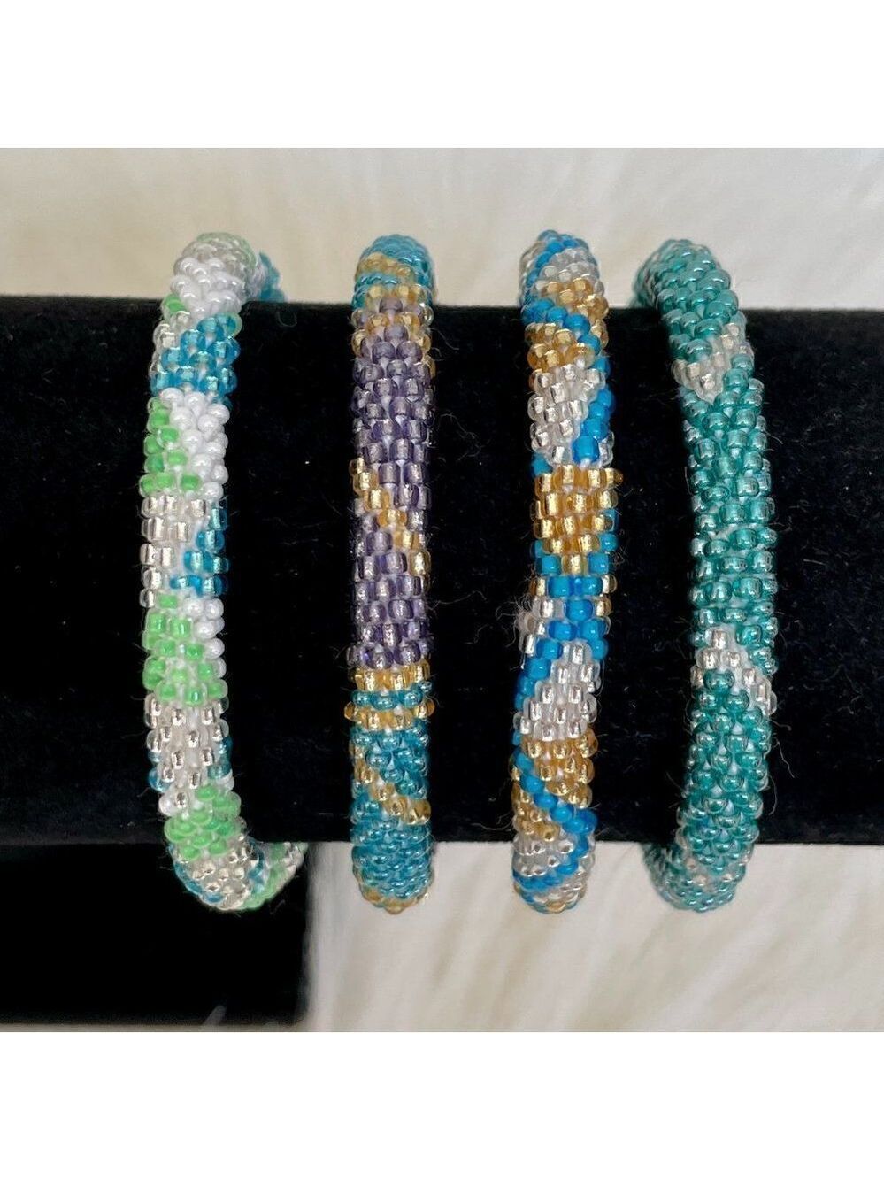 HAND CRAFTED in Nepal Beaded Bracelets (set of 4) #168